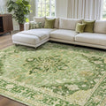 RELEANY Area Rugs 7'x10' Washable Non-Slip, Floral Vintage Distress Medallion by RELEANY