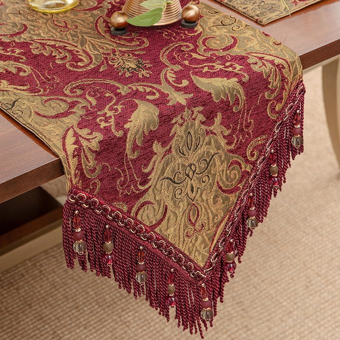 Loom and Mill Luxury Vintage Chenille Table Runner 120 Inches Long, 13x120 inch - Image 6