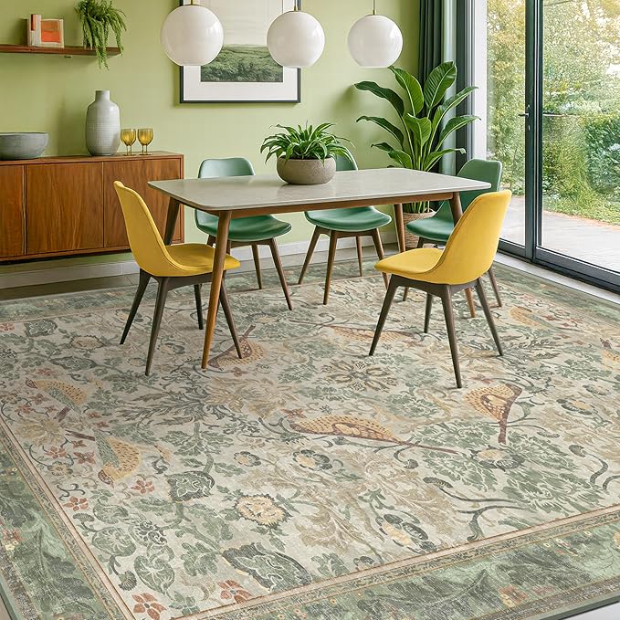 Floral Washable Large Rugs for Bedroom 10x14 - Image 3