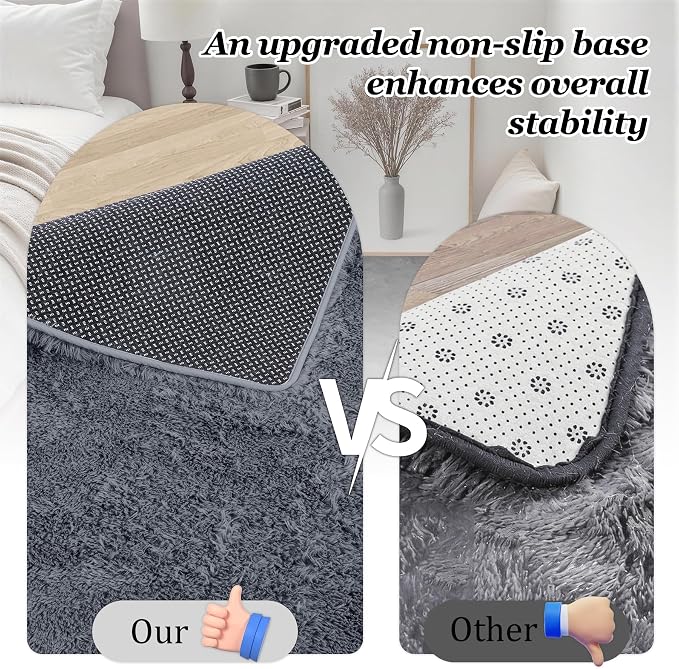 Fluffy Area Rugs 9x12 Living Room Bedroom: Ultra Soft Shag Rug Upgrade Non-Slip - Image 6
