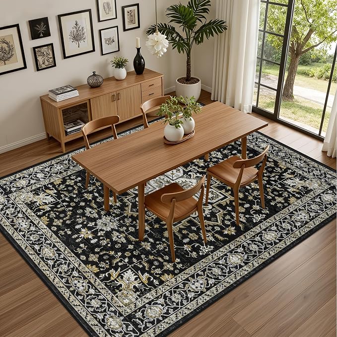 Area Rugs 10x12 Living Room Rug: Washable Rug Soft Vintage Boho Medallion - Image 4