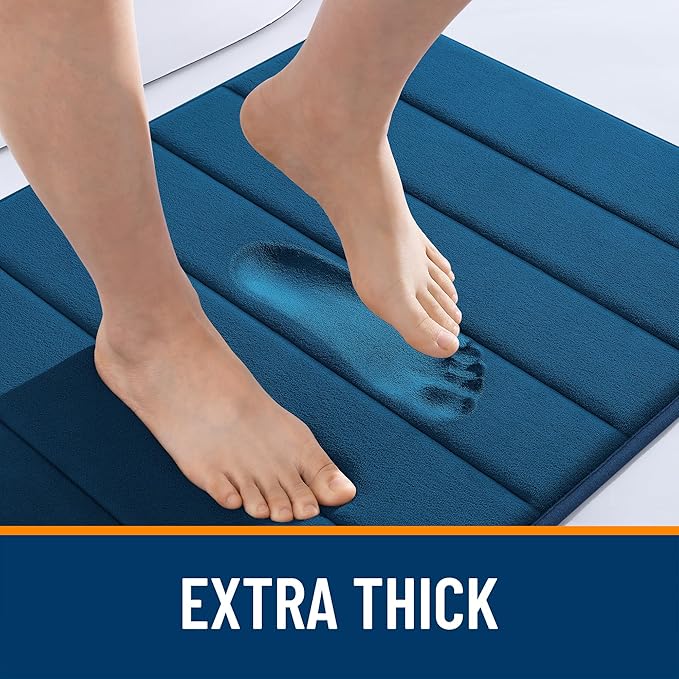 OLANLY Memory Foam Bath Mat 70x46, Super Soft Absorbent Bathroom Rugs, Quick Dry - Image 6