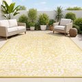 JONATHAN Y Boho Medallion Indoor Outdoor Area Rug 9X12 Yellow/Cream, Malta by JONATHANY