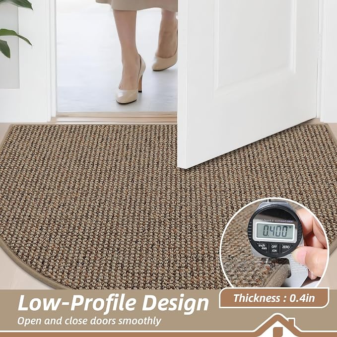 BEQHAUSE Dirt Trapper Door Mat 26" x 40" Half Circle Non-Slip Washable Doormats - Image 5