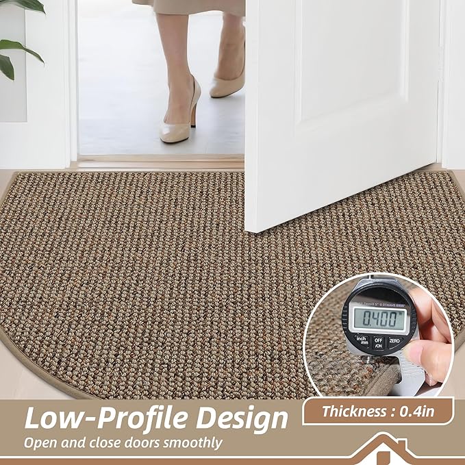 BEQHAUSE Dirt Trapper Door Mat 36" x 60" Half Circle Non Slip Washable Doormats - Image 6