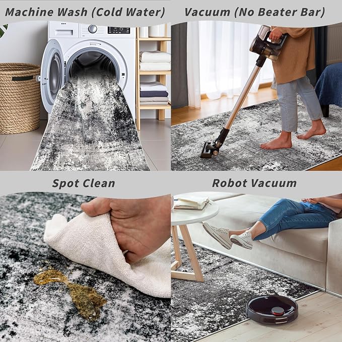 2x6ft Washable Kitchen Runner Rug – Non-Slip Low-Pile Floor Carpet Runner - Image 8