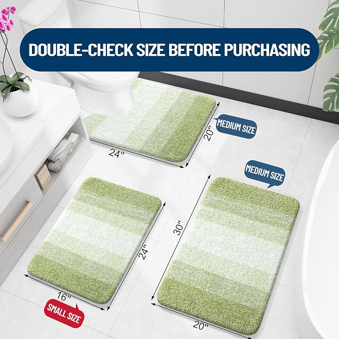OLANLY Bathroom Runner Rugs Mat 44x24, Extra Soft Absorbent Microfiber Bath Rugs - Image 2