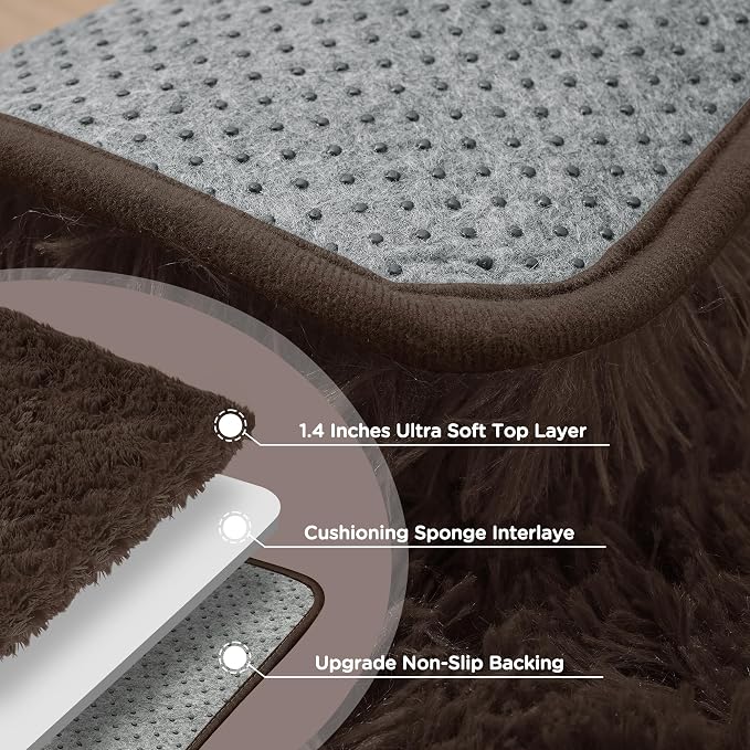 Brown Area Rug for Bedroom, 4x6 Fluffy Shag Rugs for Living Room Nursery - Image 7