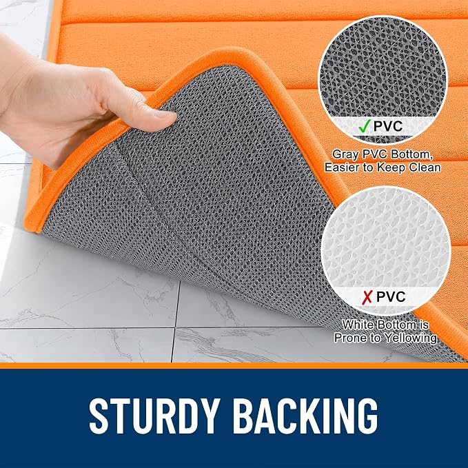 OLANLY Memory Foam Bath Mat 40x24, Super Soft Absorbent Bathroom Rugs, Quick Dry - Image 7