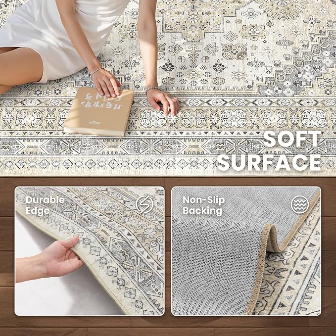 zesthome 9x12 Area Rugs, Stain Resistant Washable Rug, Ultra-Thin Rugs - Image 6
