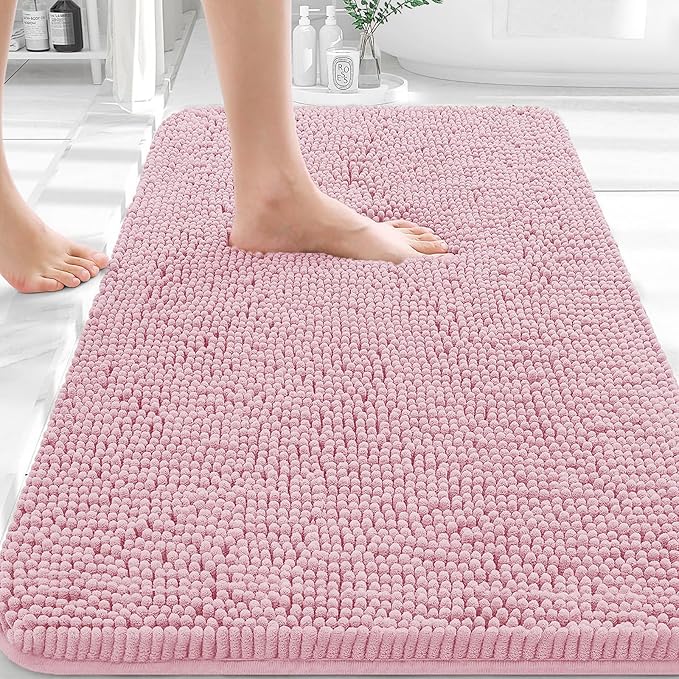 OLANLY Bathroom Rugs 36x24, Extra Soft Absorbent Chenille Bath Rugs, Rubber by OLANLY