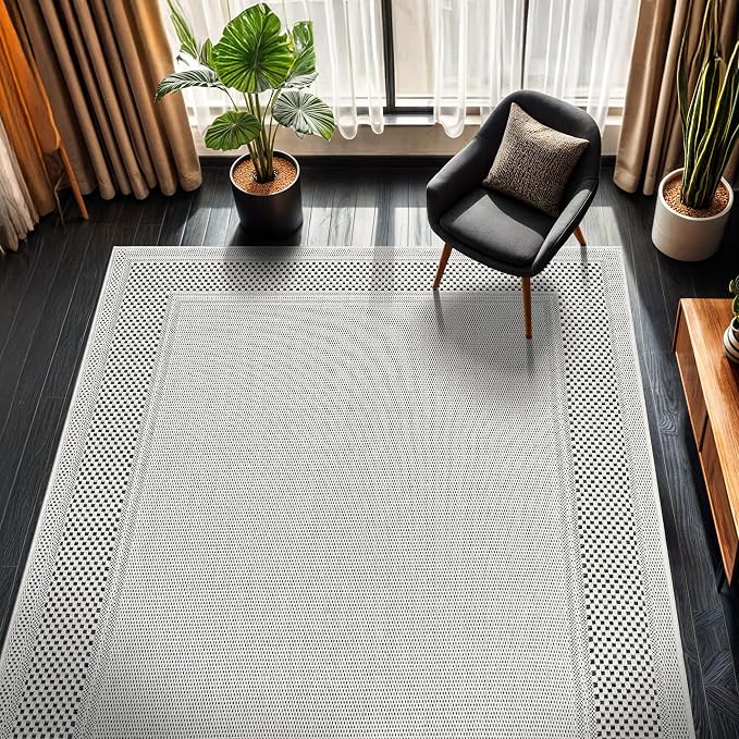 CAMILSON Easy Jute Rug 5x7, Indoor Outdoor Off-White Color Fiber Area Rugs - Image 6
