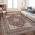CHAMPLANT Washable Area Rug 8'x10' Retro Boho Design Non-Shedding Non-Slip Easy by CHAMPLANT