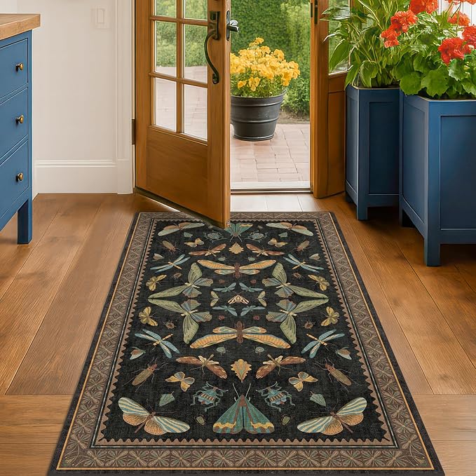 Hazo Haus Black Front Door Mat Indoor Entrance Non Slip Washable - Image 6