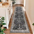 2x10 Hallway Runner Rug Non Slip Washable – Boho Floral Long Floor Carpet Runner by BYYVOORugsforYourHome