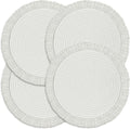 Round Placemats Set of 4 Table Mats 13Inch Washable Cotton Heat Resistant by Lucomb