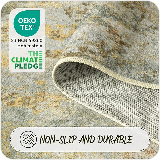 Entryway Rug 2x3 Green Door Mat Indoor Entrance 24x36, Washable Small Throw Rugs - Image 6