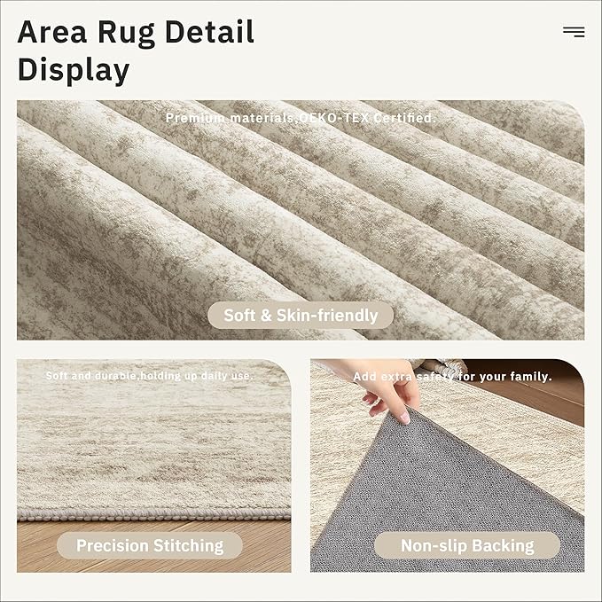 Soalmost Runner Rug 2'6" x 12' Washable Non-Slip Runner Rugs - Image 6