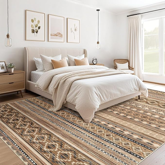 cotiled 9x12 Area Rugs Living Room Rug: Washable Boho Rugs - Image 2
