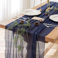 10Pcs Navy Cheesecloth Table Runner 120 Inches by KEKETOARRANGE