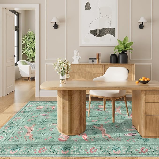 DUKINO 4x6 Rug, Washable Animal Area Rug - Image 8