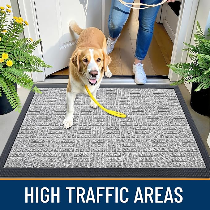 OLANLY Front Door Mat Outside Entrance 47x23, Heavy Duty Sturdy Natural Rubber - Image 6