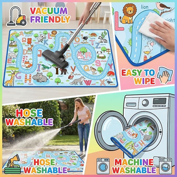 ABC Rug with Alphabet Animals Numbers Shapes, Kids Rugs - Image 6