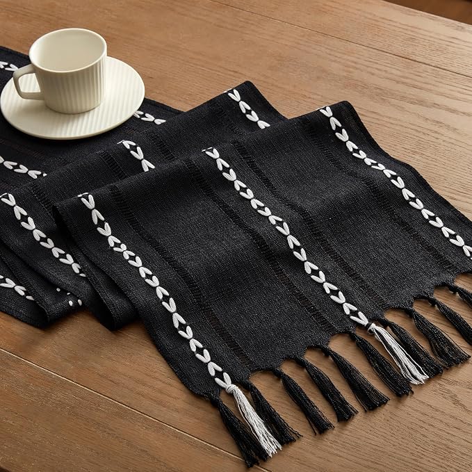 Hemstitched Farmhouse Table Runner, Cotton Linen Table Runners 72 Inches Long - Image 7
