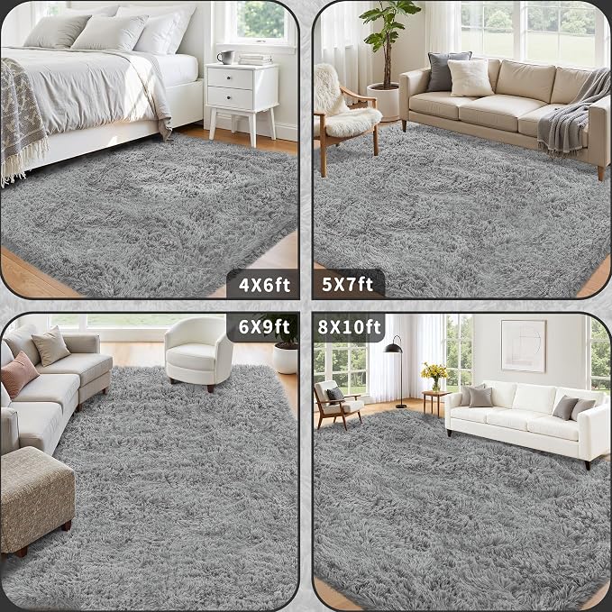 6x9 Area Rug for Living Room: Ultra Soft Fluffy Rug Modern Large Thicked Shag - Image 5