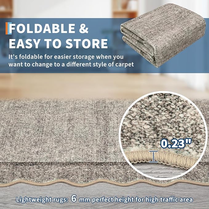 GarveeHome Small Area Rug 2x3 Modern Scalloped Entry Rug Solid Color Kitchen - Image 5
