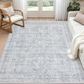 4x6 Area Rugs for Living Room: Vintage Boho Neutral Washable Rug Indoor Soft by Luxturiy