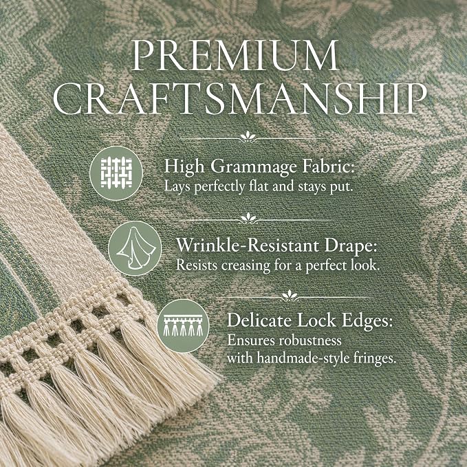 14x119 Medallion Table Runner Waterproof Rustic Farmhouse Macrame | Planning a - Image 4
