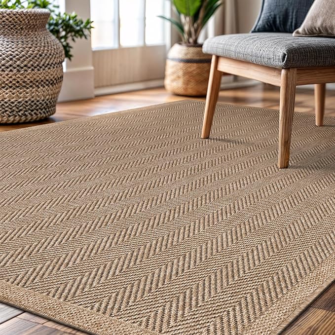 CAMILSON Easy Jute Rug 10x14, Indoor Outdoor Natural Color Fiber Area Rugs - Image 7