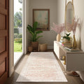 Pink Boho Runner Rugs for Hallway Bathroom Non Slip Cute Bed Side Bedroom Rug by BILEEHOME