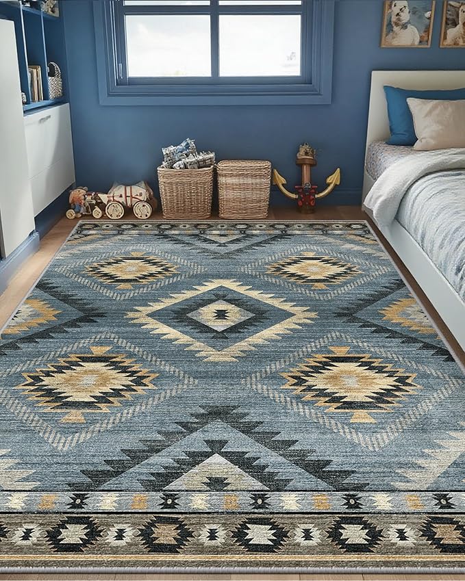 BESTSWEETIE Area Rug 5x7 Rug Machine Washable Rug Non-Slip Low Pile Print - Image 3