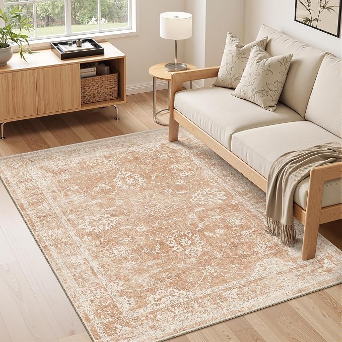 Madane 3x5 Area Rugs for Entryway, Washable Vintage Low Pile Non-Slip Throw - Image 2