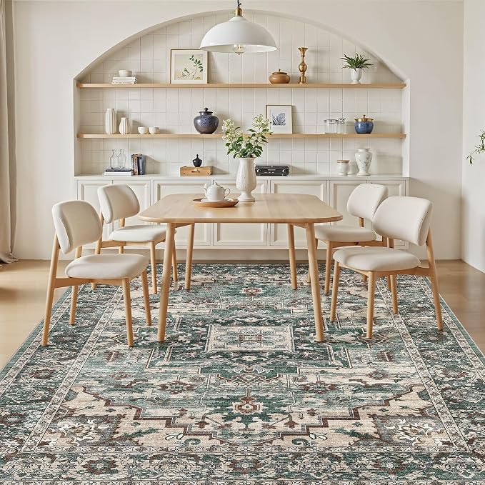 6x9 Area Rugs Living Room: Washable Vintage Rug Large Non-Slip Stain Resistant - Image 5