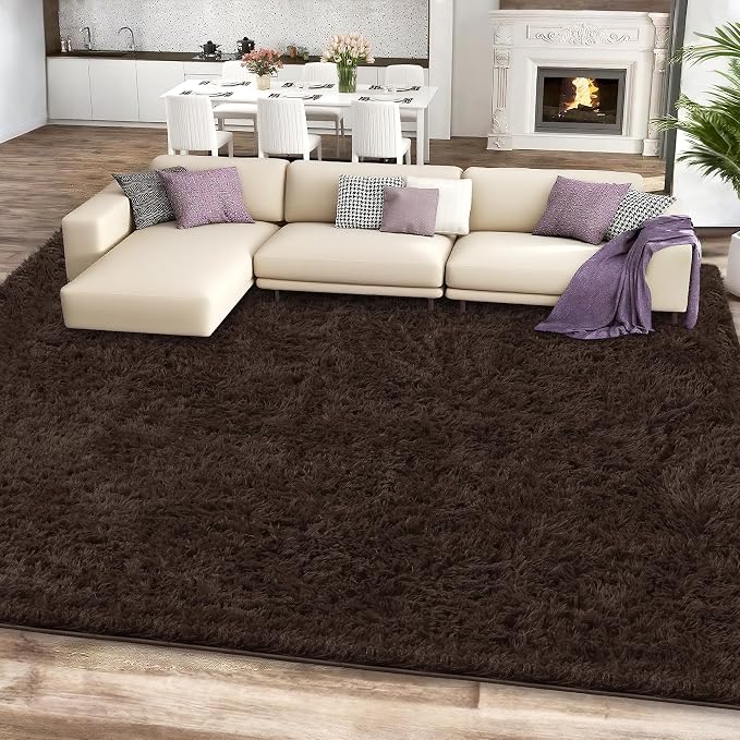 6x9 Brown Area Rugs for Living Room, Large Fluffy Shag Rug for Bedroom Nursery - Image 2