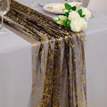 Snowkingdom 3 Pcs Black Gold Gauze Table Runner 10 FT 120 Inch, Sparkle Sheer by Snowkingdom