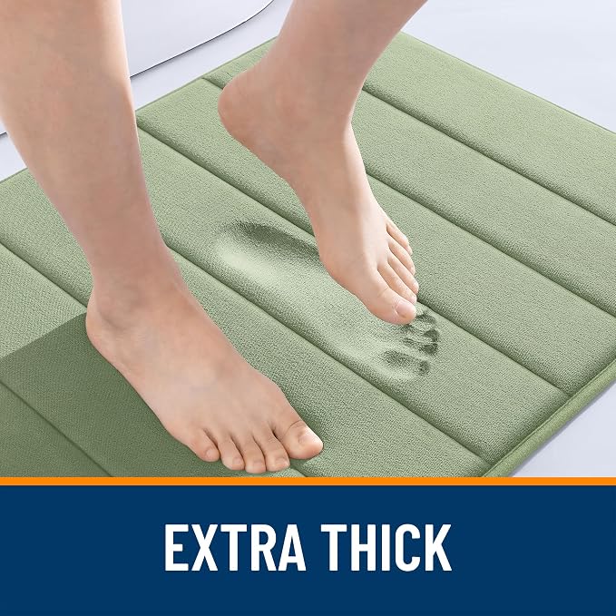 OLANLY Memory Foam Bath Mat 34x21, Super Soft Absorbent Bathroom Rugs, Quick Dry - Image 6