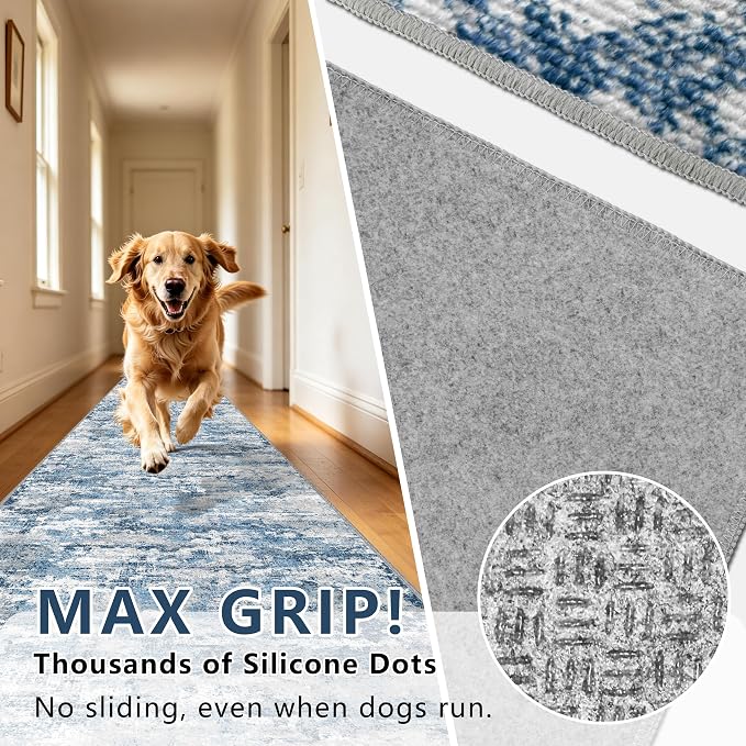 Washable Carpet Runners for Hallway 14ft-Non Slip Floor Runners for Dogs - Image 4