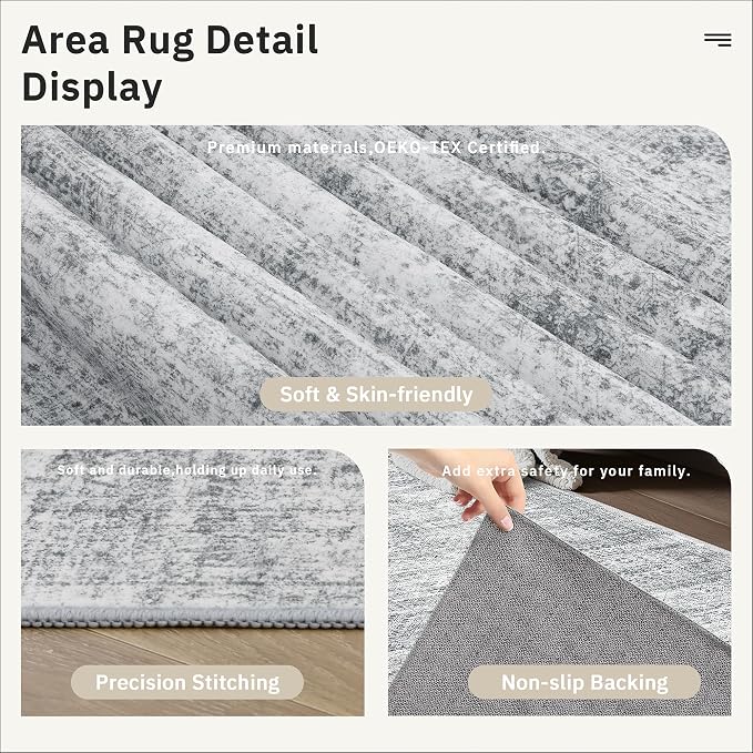Runner Rug 2'6" x 12' Washable Non-Slip Runner Rugs - Image 6