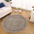 GarveeHome Scalloped Round Washable Rug, Soft Modern Round Rugs 5ft Circle by GarveeHome