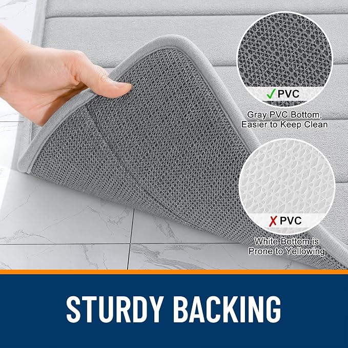 OLANLY Memory Foam Bath Mat 59x35, Super Soft Absorbent Bathroom Rugs, Quick Dry - Image 7
