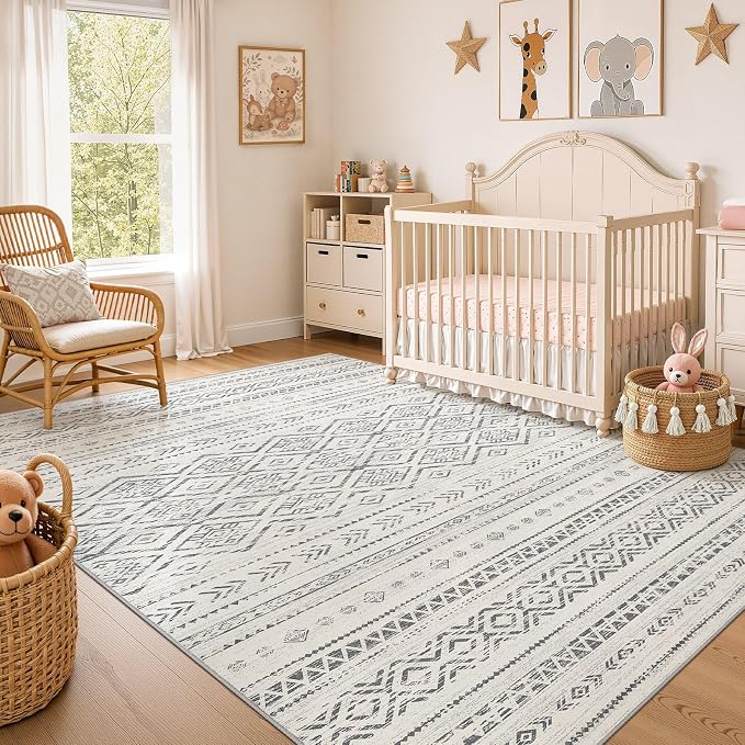 Nakagishi Area Rug Living Room Rugs: 7x9 Large Soft Machine Washable Boho - Image 7