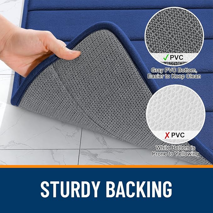 OLANLY Memory Foam Bath Mat 40x32, Super Soft Absorbent Bathroom Rugs, Quick Dry - Image 7