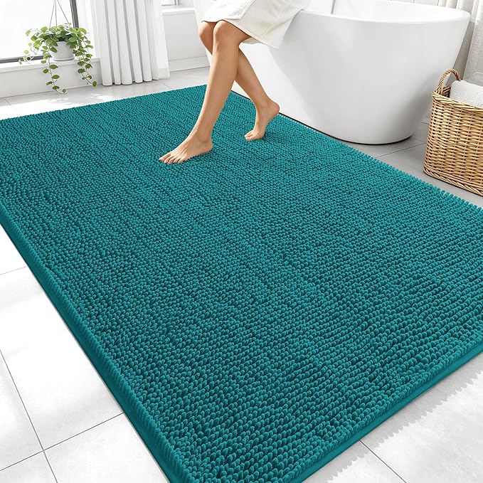 OLANLY Large Bathroom Rugs 70x46, Extra Soft Absorbent Chenille Bath Rugs by OLANLY