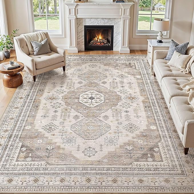 6x9 Washable Area Rug, Large Rugs by JessibouAreaRug