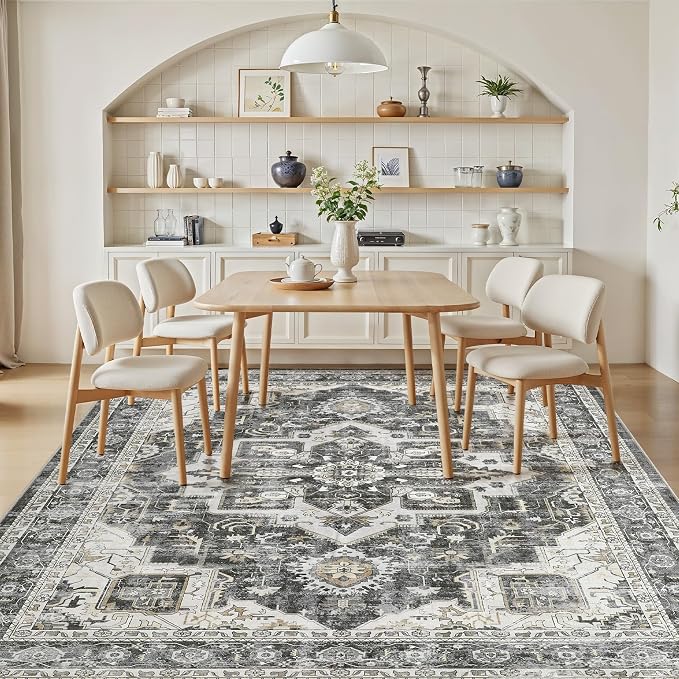 9x12 Area Rugs for Living Room, Washable Non Slip Vintage Distressed Stain - Image 7
