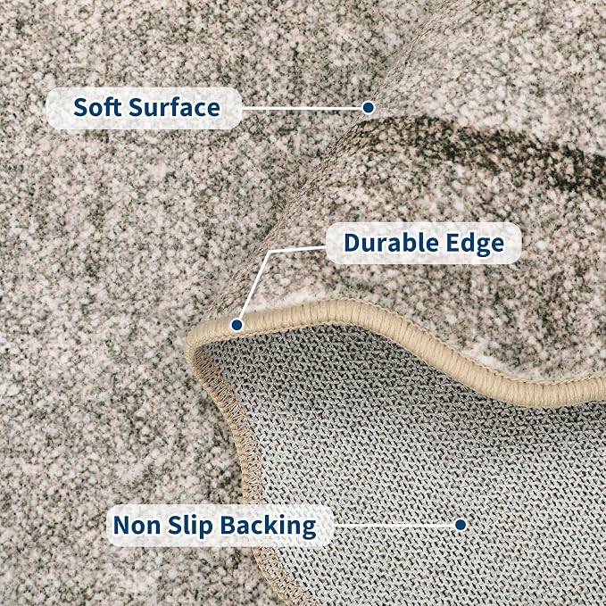 GarveeHome Scalloped Round Area Rugs, Washable Small Round Rug 3 ft Non-Slip - Image 5
